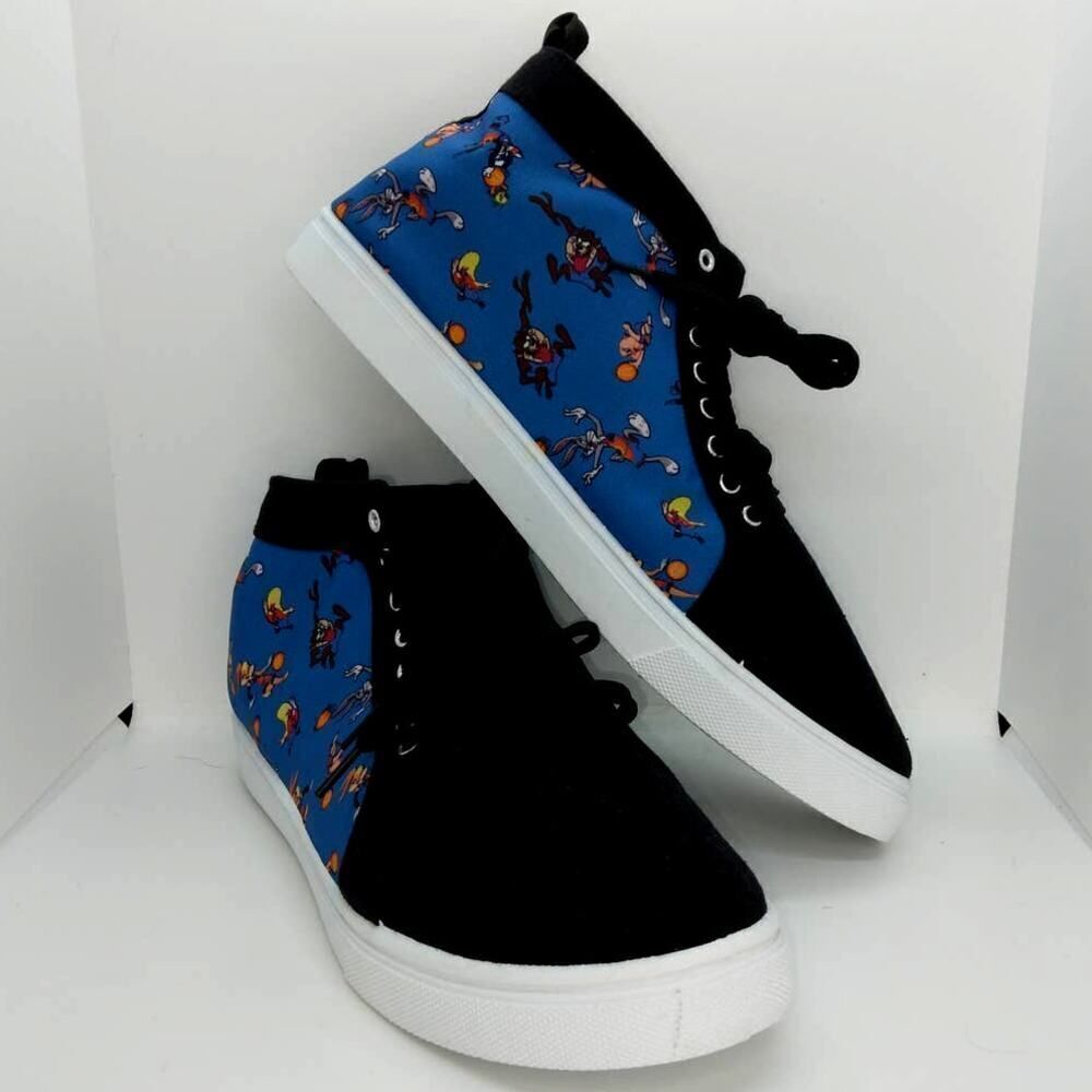 Space Jam Men's NEW High Top Designer Blue & Black Graphics Sneakers - sz. 13